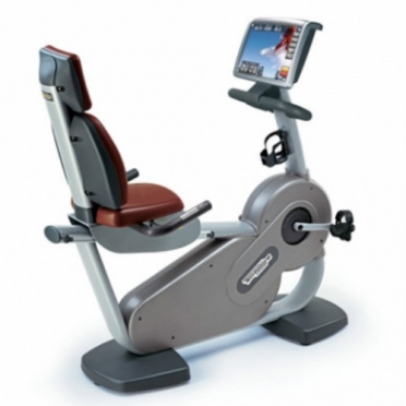 TechnoGym ligfiets Recline Excite 700i.e classic zilver met LCD TV gebruikt